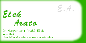 elek arato business card